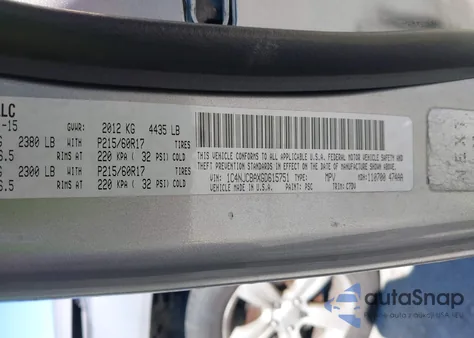 2016 Jeep Compass Sport из США, поврежденный, VIN 1C4NJCBAXGD615751